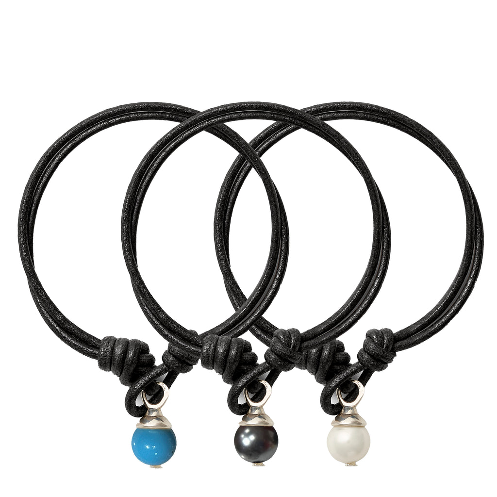 Teeny Sterling + Black Leather Trio