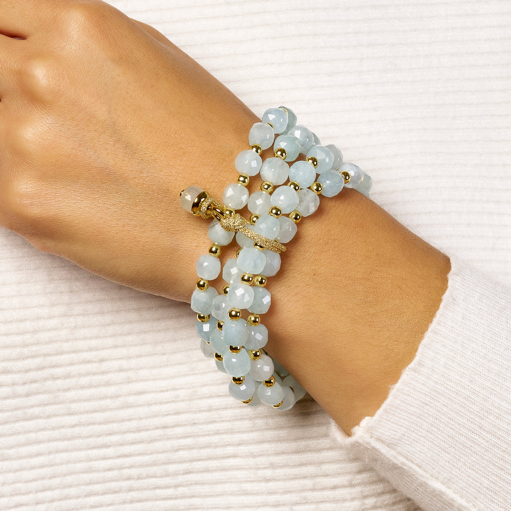 Aqua Cubes + Gold Sally Stack