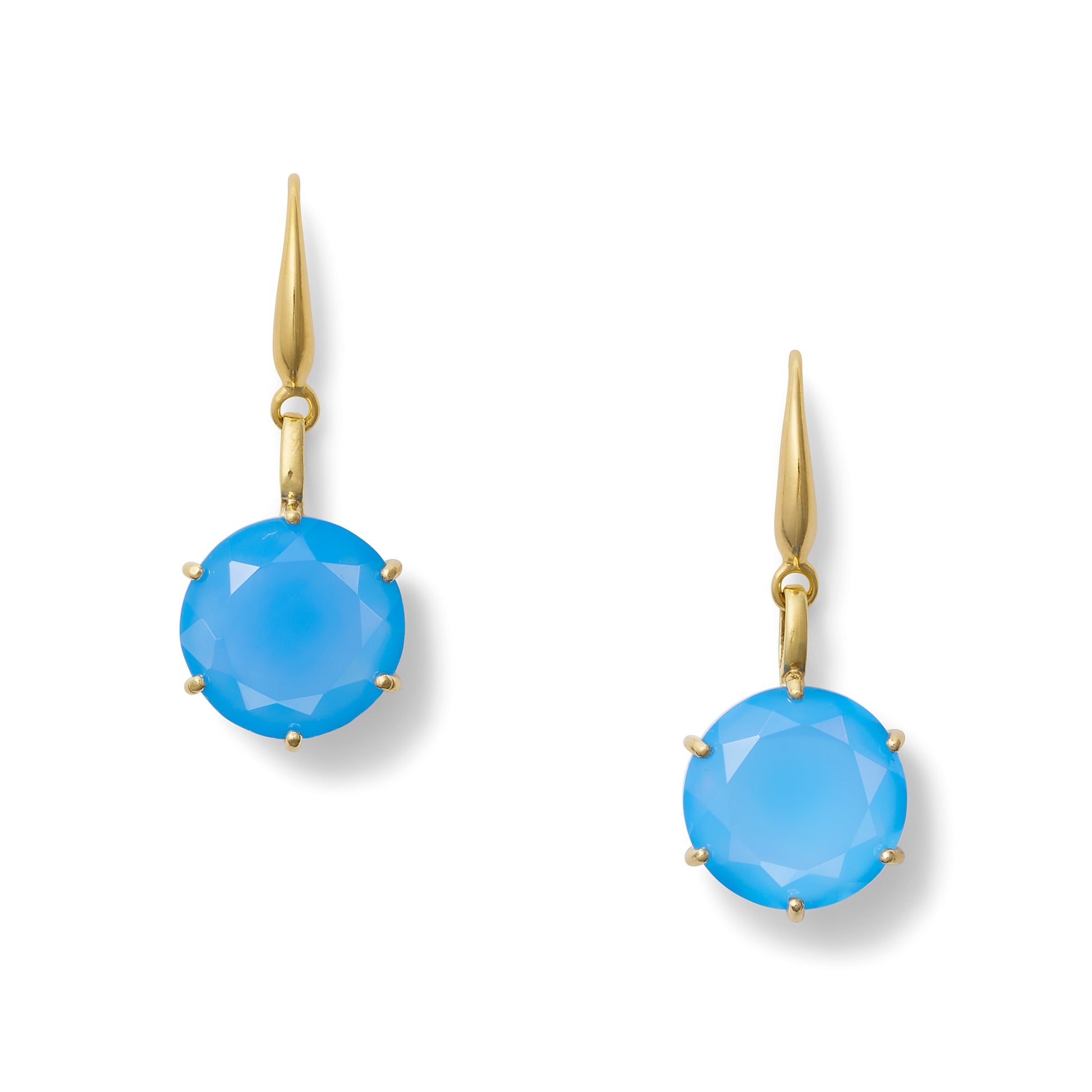 Blue Chalcedony Bling Drop Earring