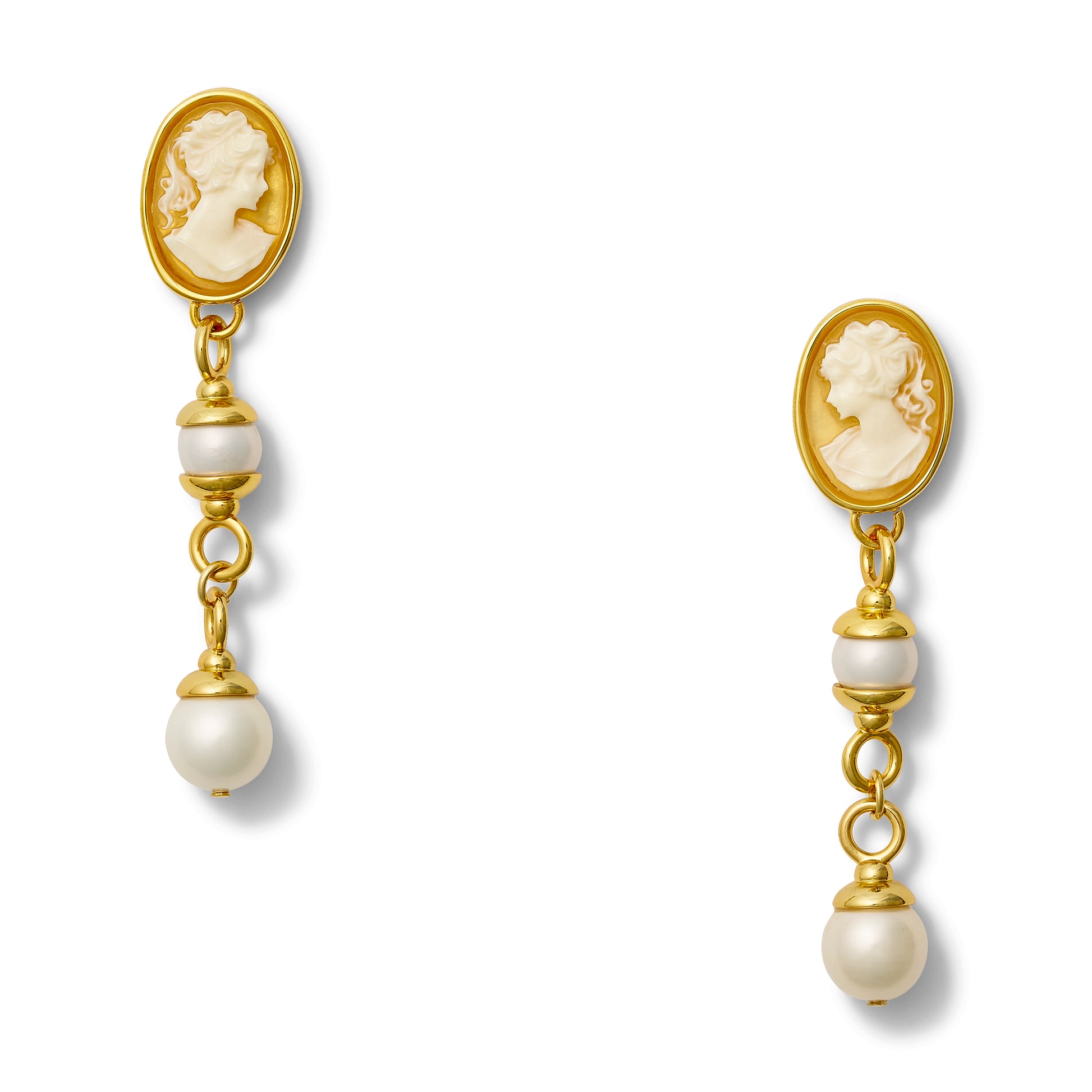 Classic Cameo Pearl Cascade Earrings