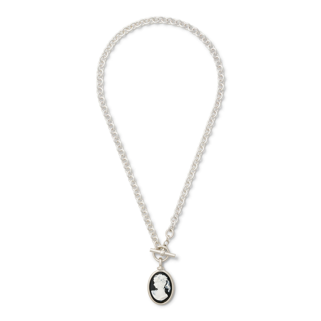Classic Cameo Sterling Cable Pendant Necklace
