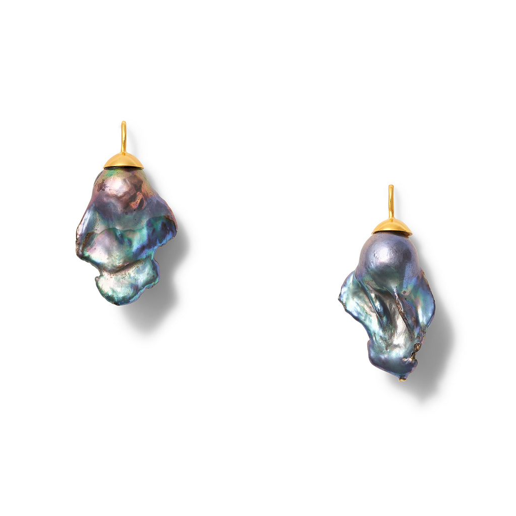 Sciura Black Baroque Pearl Earrings
