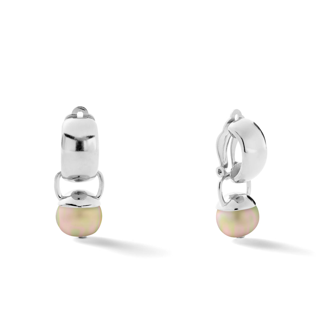 Sculpted Sterling Clip Earring with Pebble Pearl