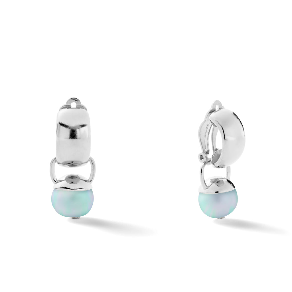 Sculpted Sterling Clip Earring with Pebble Pearl