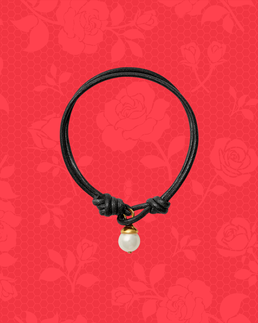 Tuxedo Black + Pearl Leather Teeny Bracelet