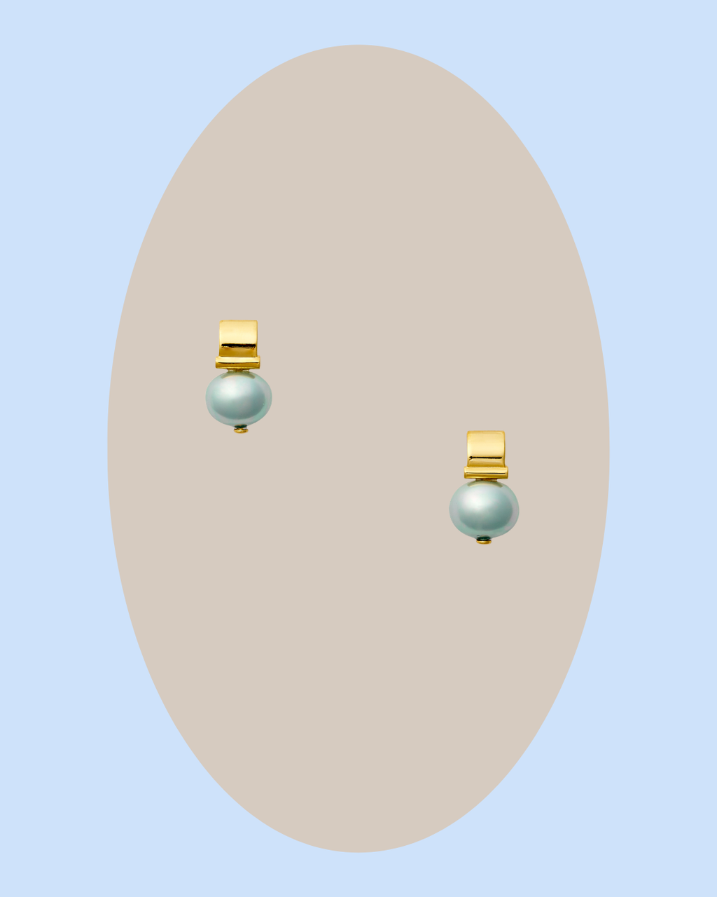 Cornflower Petite Pebble Pearl Post Earring