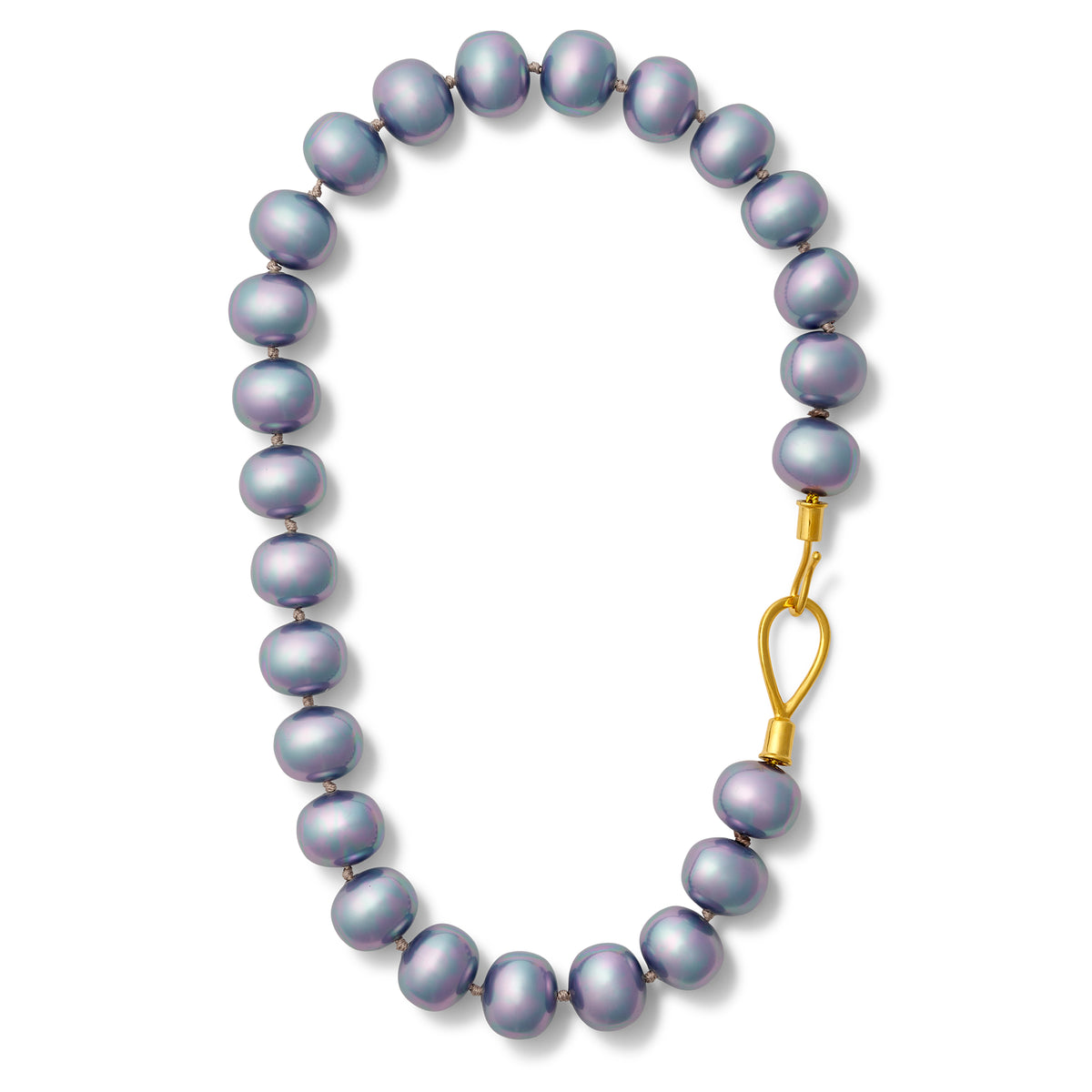 Iris Lasso Clasp Pebble Pearl Statement Necklace