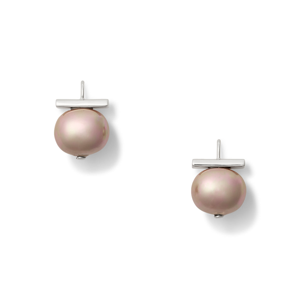Lilac Forever Fave Pebble Pearl Earrings Sterling Silver ~ Medium