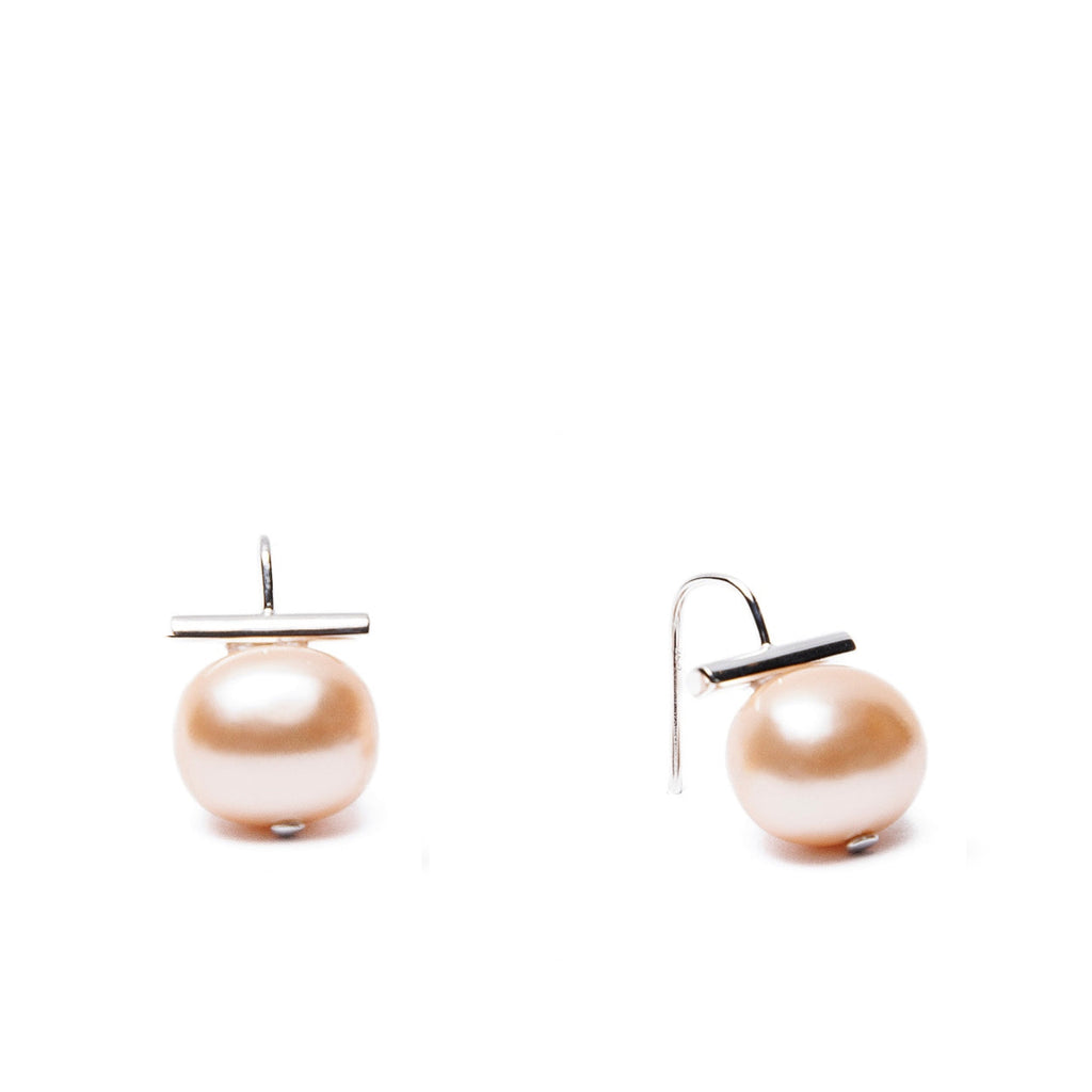 Petal Pebble Pearl Earring-Medium Sterling