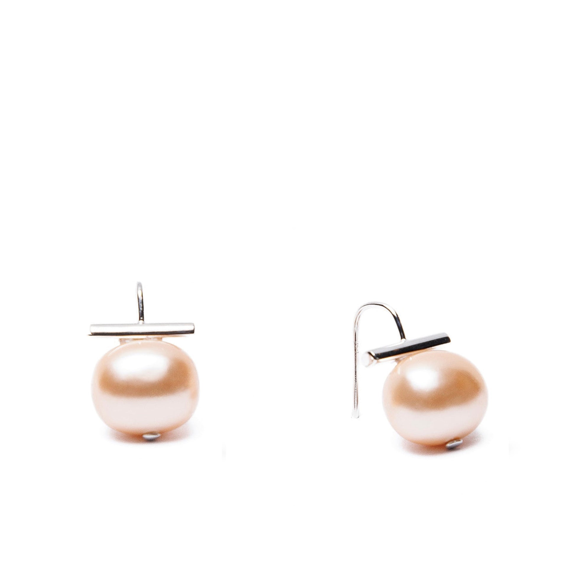 Petal Pebble Pearl Earring-Medium Sterling