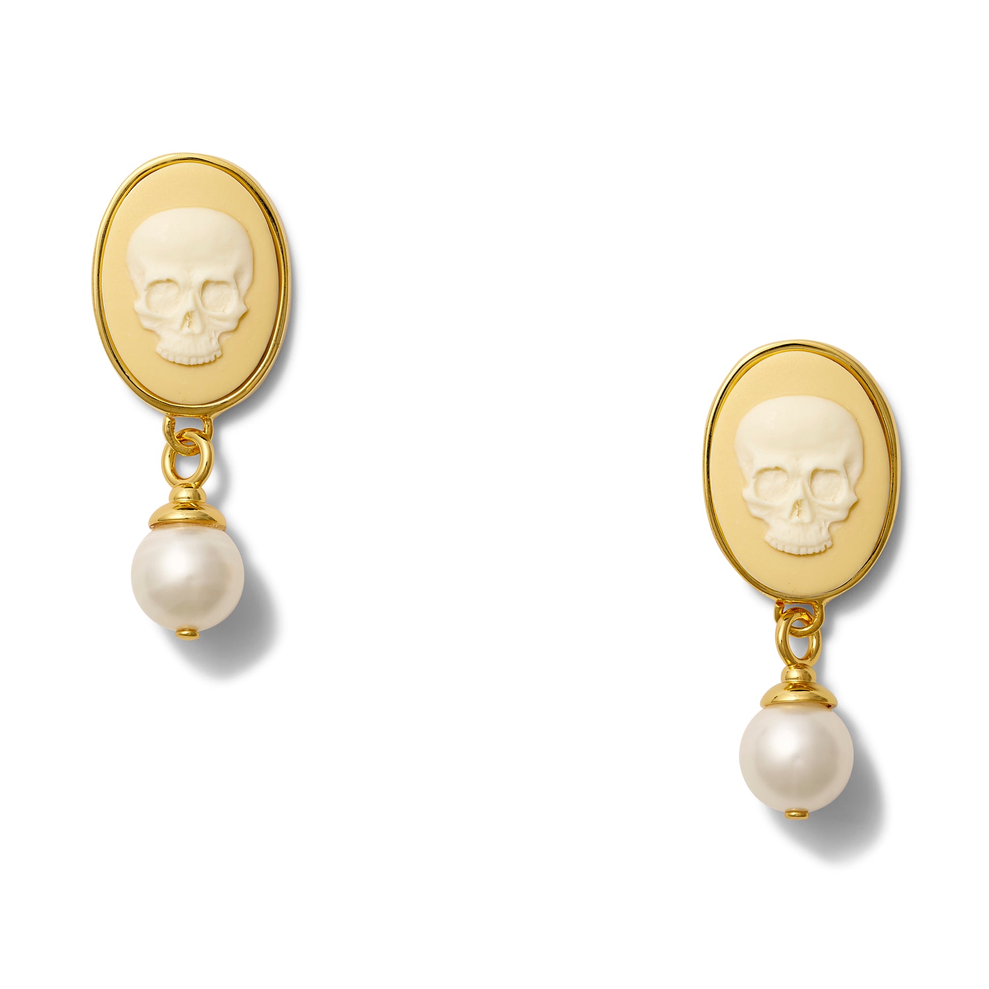 Ivoire Skull Pearl Earring