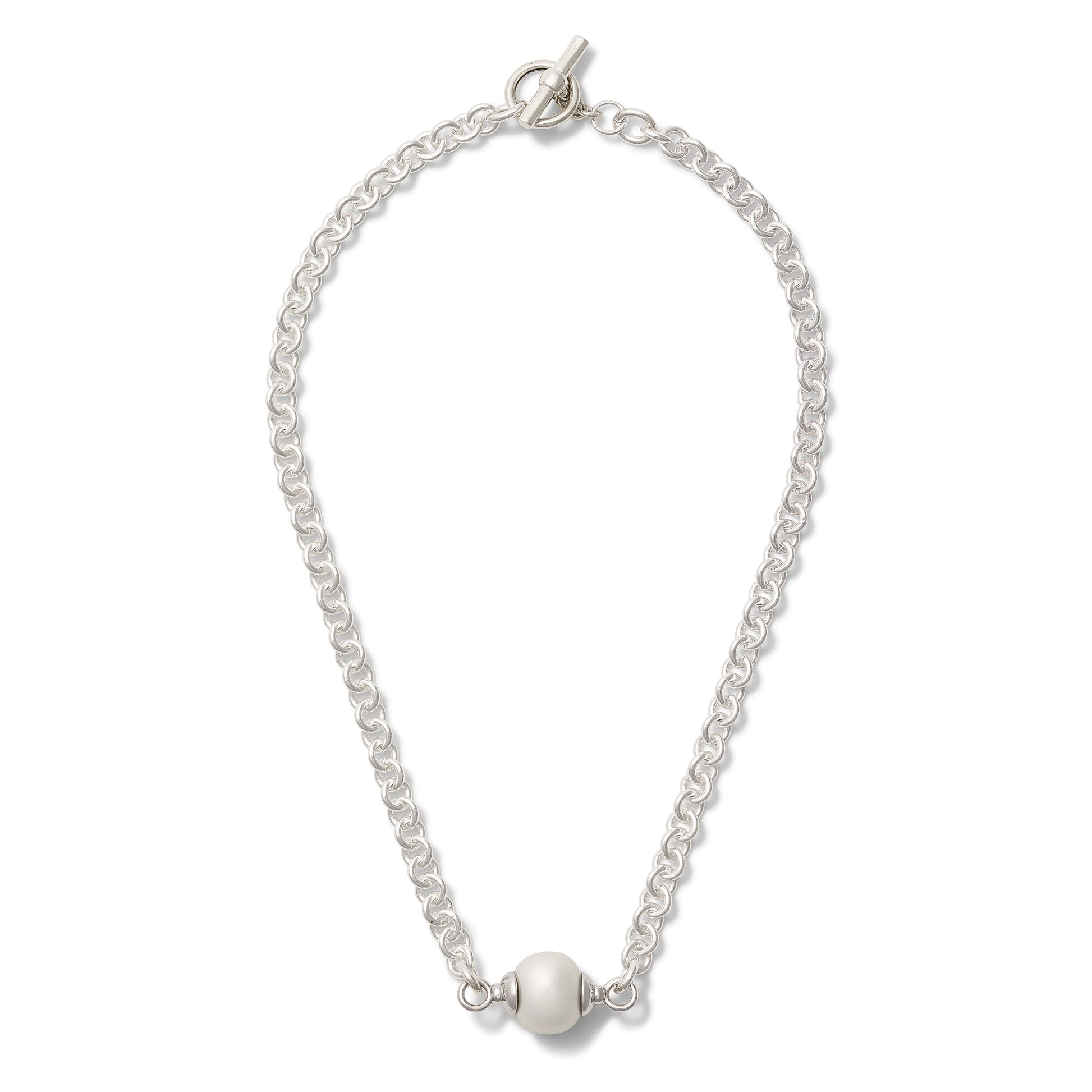 Sterling Essential Pebble Pearl Necklace