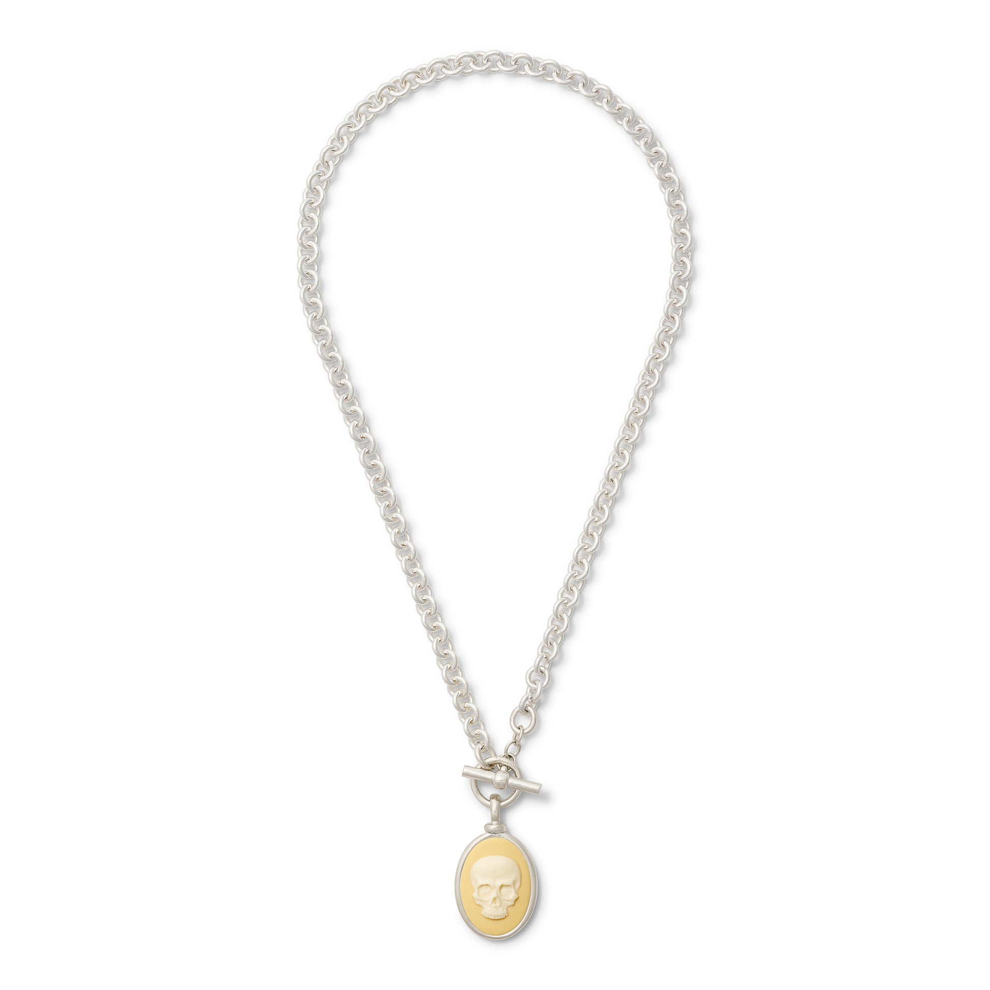 Sterling Ivoire Skull Pendant