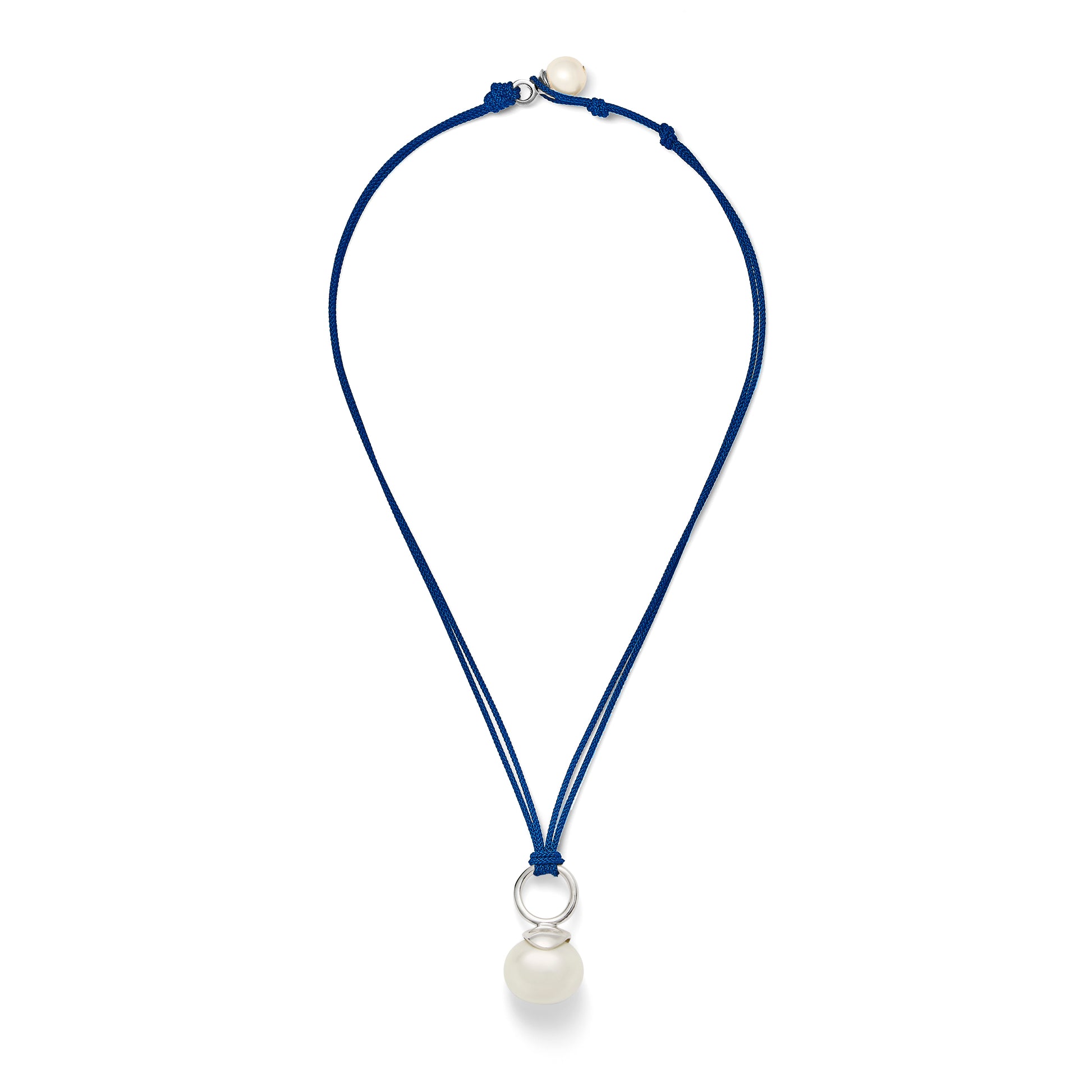 Pebble Pearl Cord Pendant Sterling