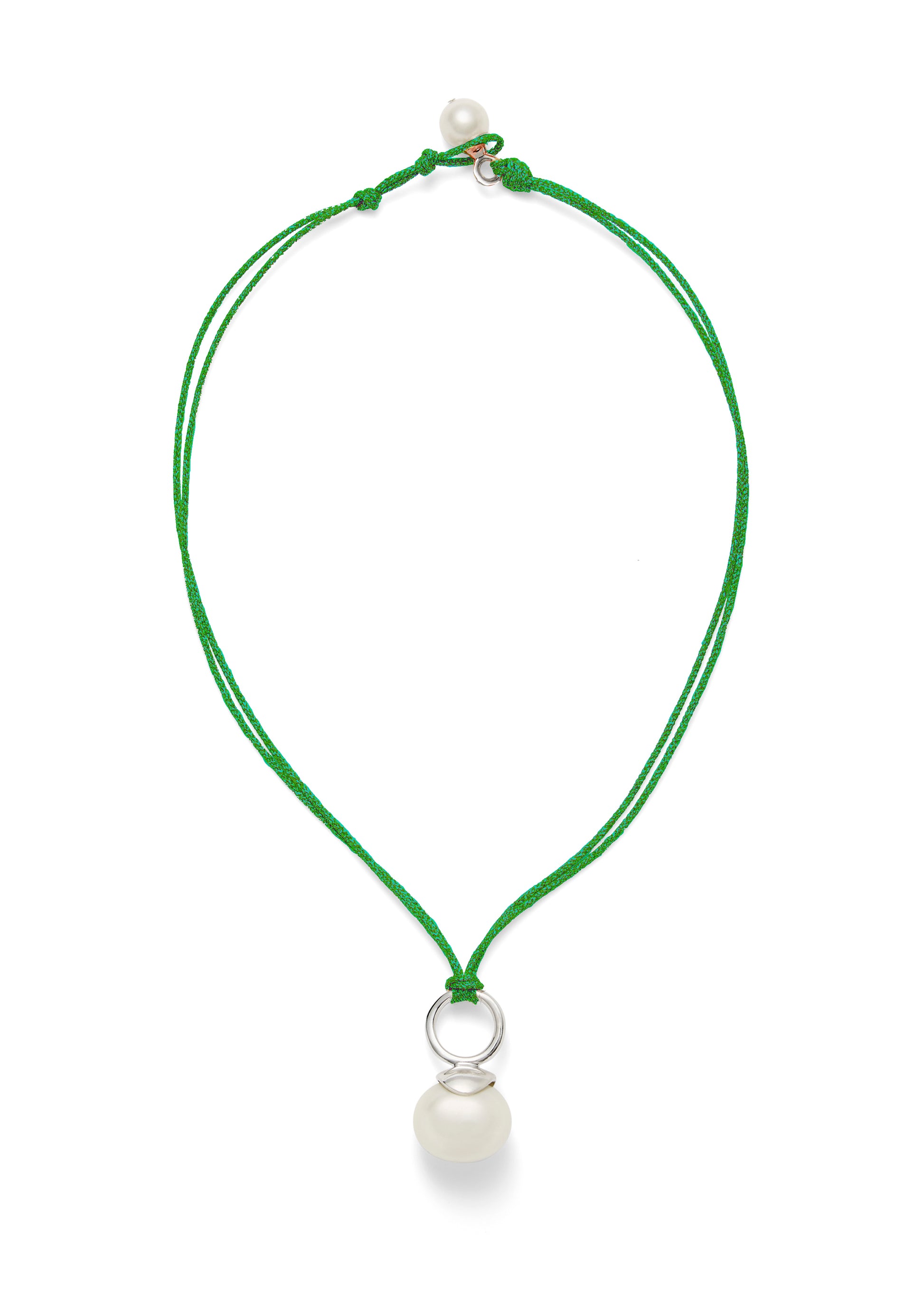 Pebble Pearl Cord Pendant Sterling