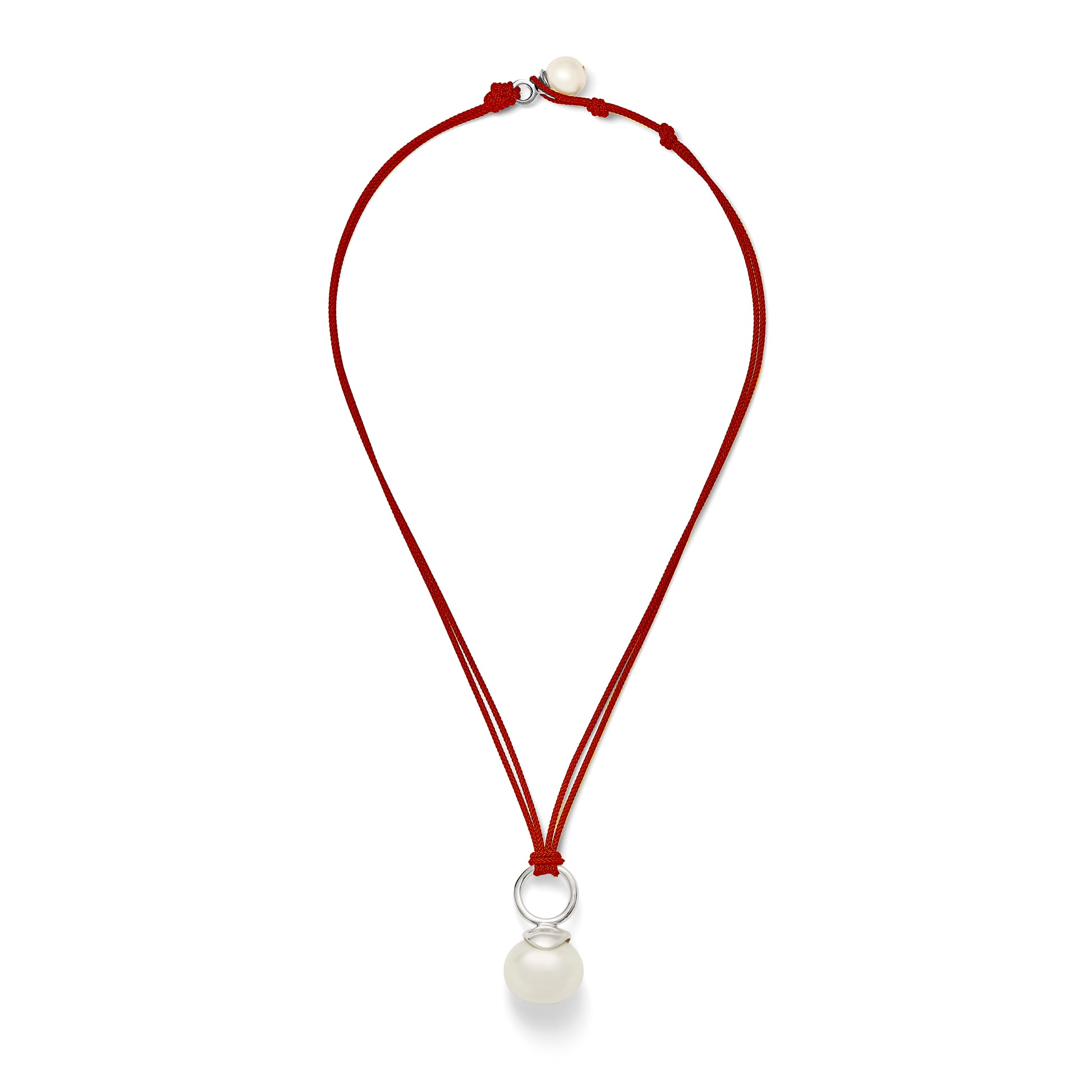 Pebble Pearl Cord Pendant Sterling