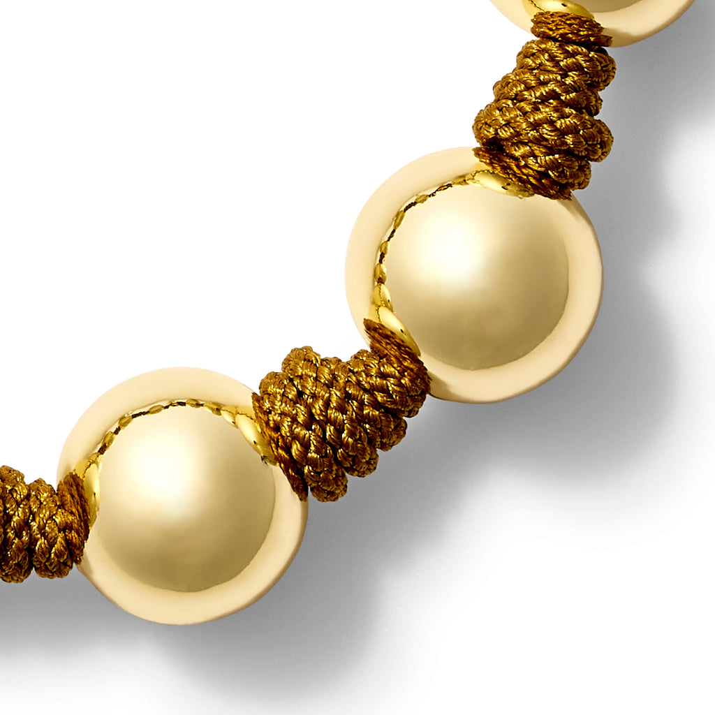 The Gold Ball + Pearl Knotting Bracelet