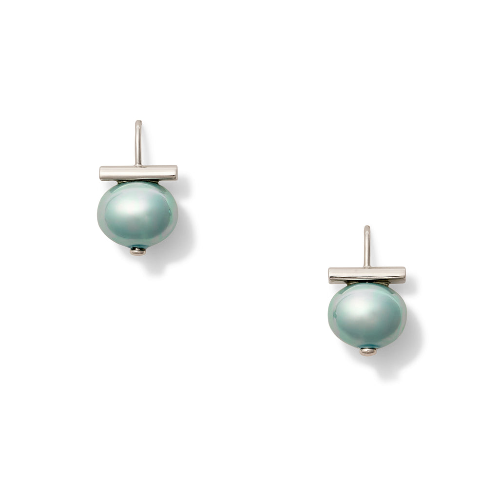 Cornflower Petite + Sweet Baby Pebble Pearl Earrings ~ Sterling Silver