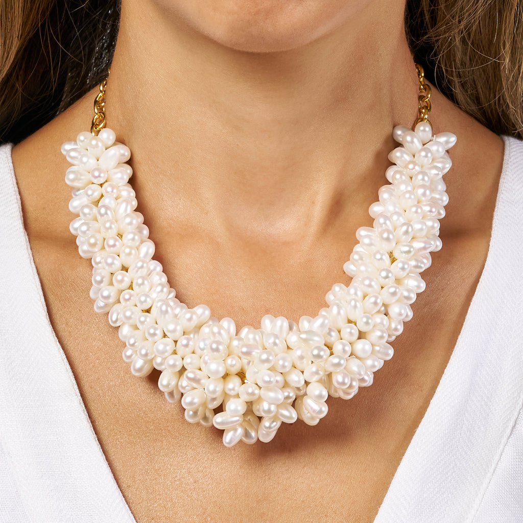 Freshwater Pearl Explosion Statement Necklace
