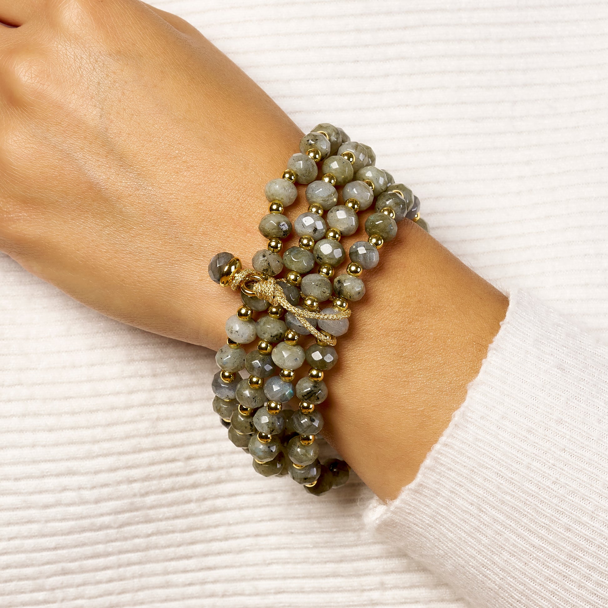 Labradorite + Gold Sally Stack Set