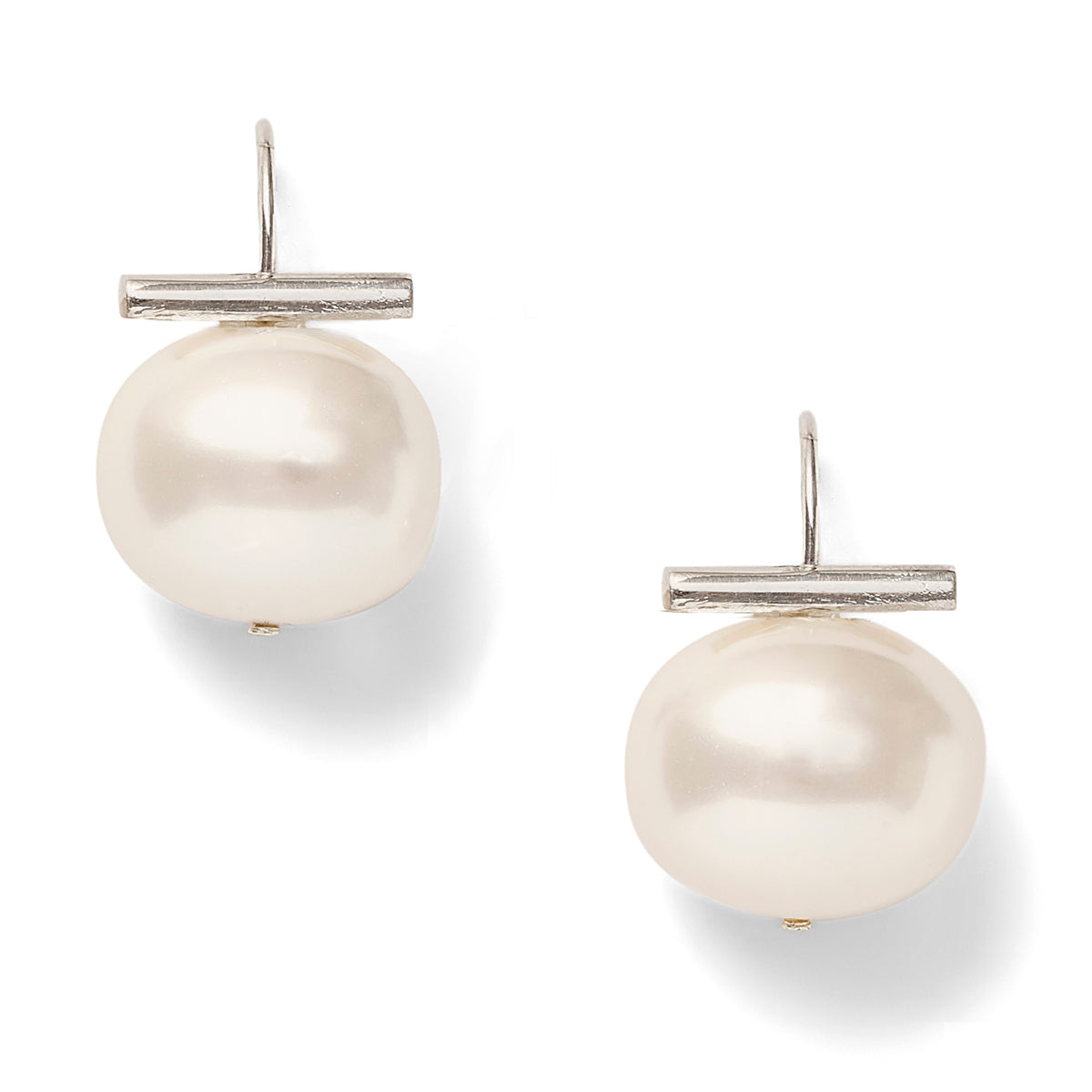 Classic Forever Fave Pebble Pearl Earrings ~ Medium Sterling Silver