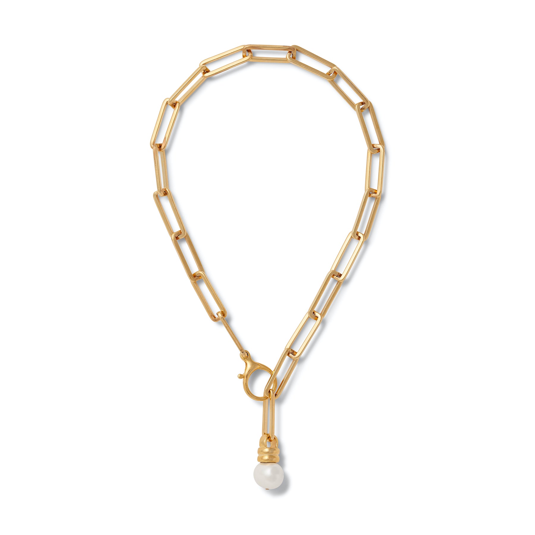 Boxy Link + Pearl Pendant